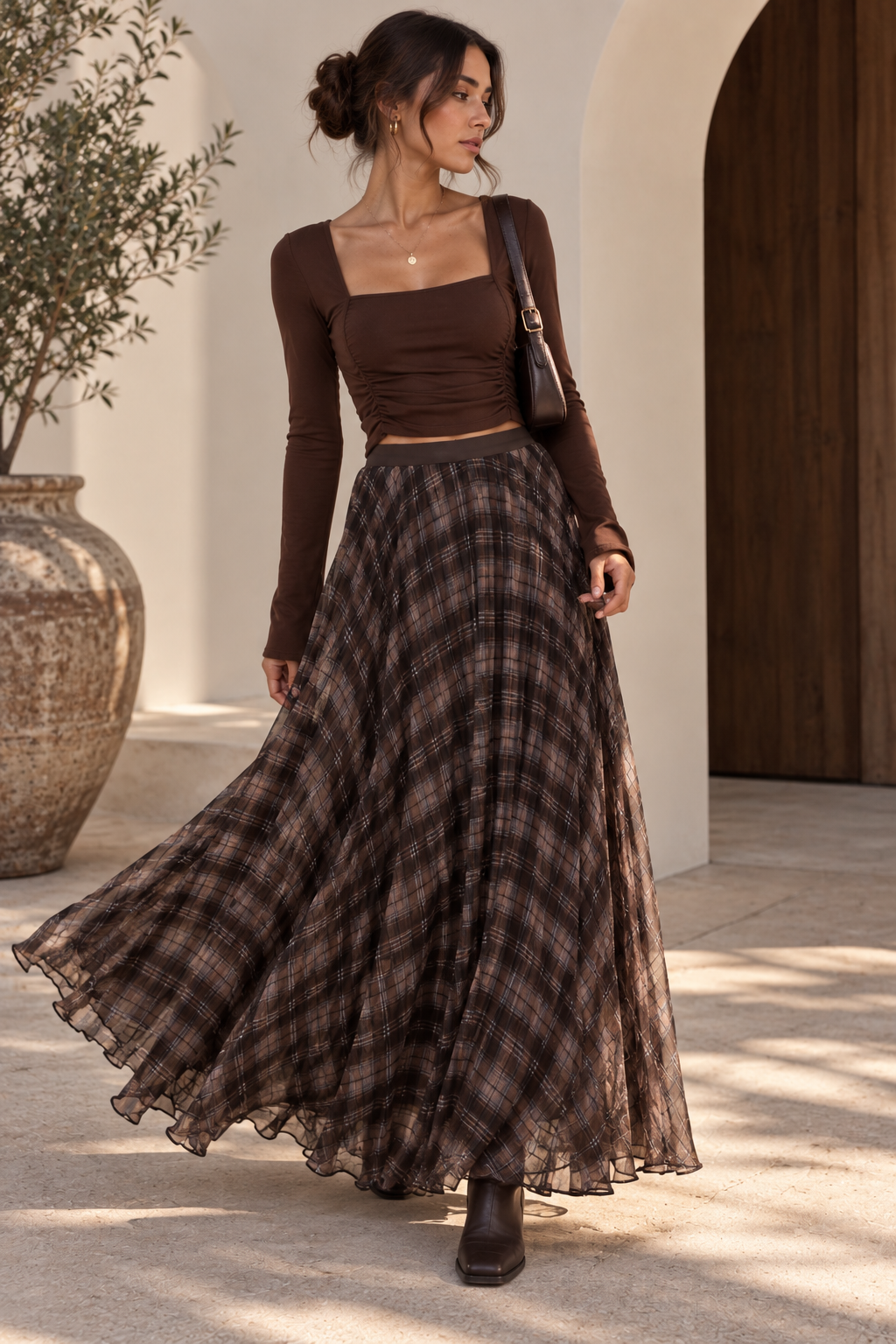 Sloane Pleated Chiffon Skirt