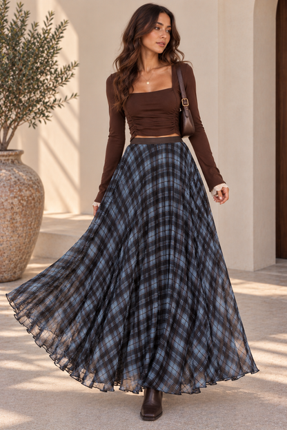 Sloane Pleated Chiffon Skirt