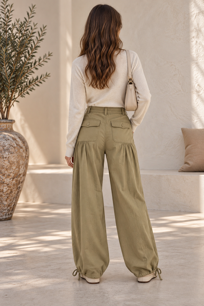 Clara Wide-Leg Ruffle Jeans