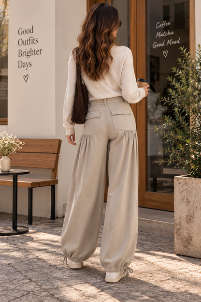 Clara Wide-Leg Ruffle Jeans