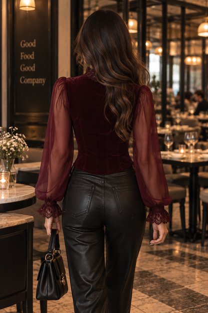 Amelia Lace V-Neck Blouse