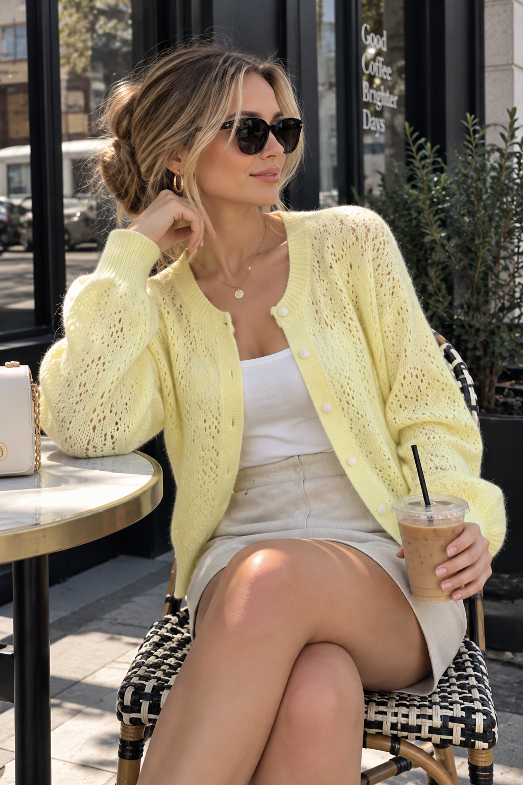 Ivory Breeze Openwork Top