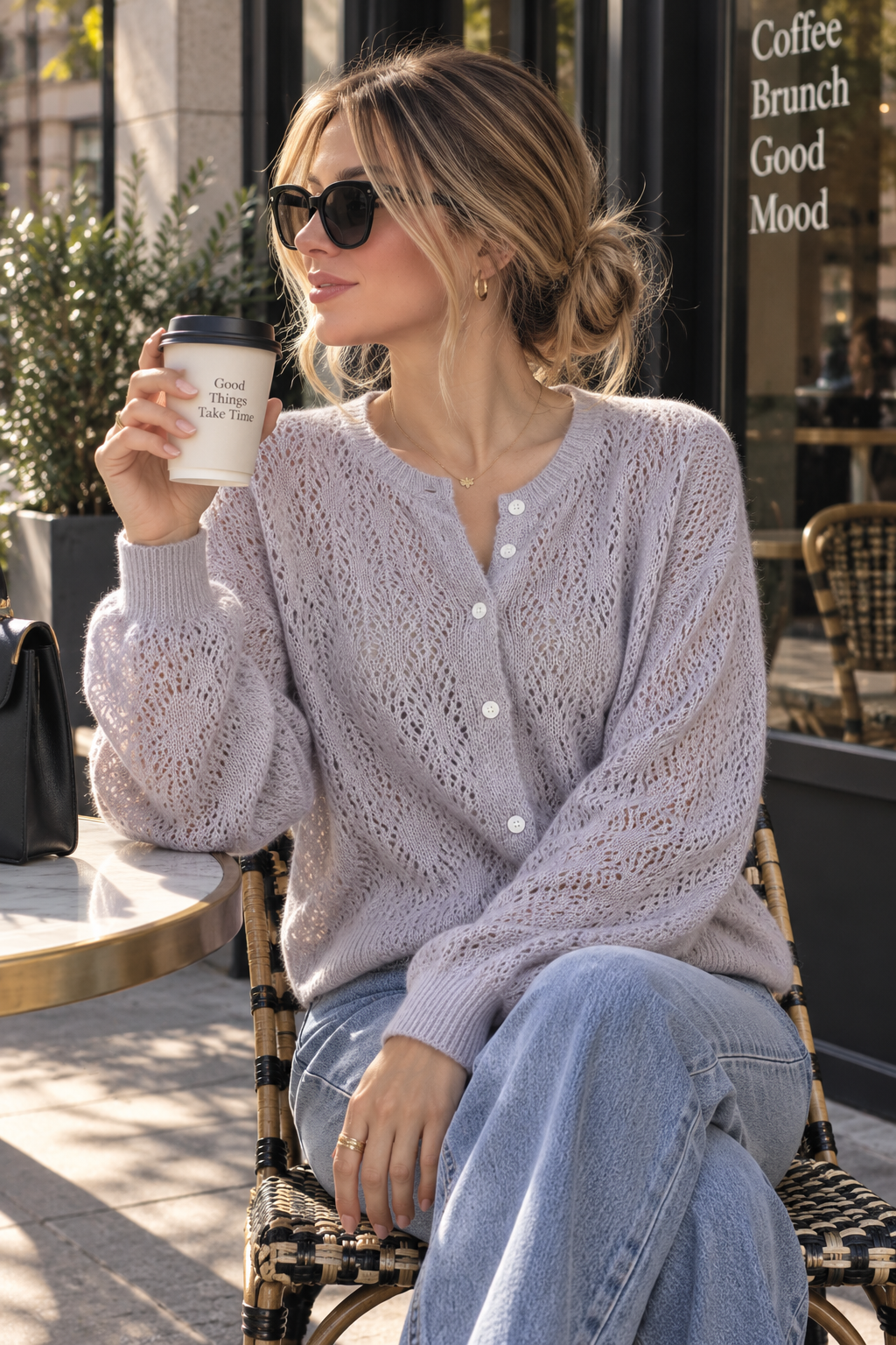 Ivory Breeze Openwork Top