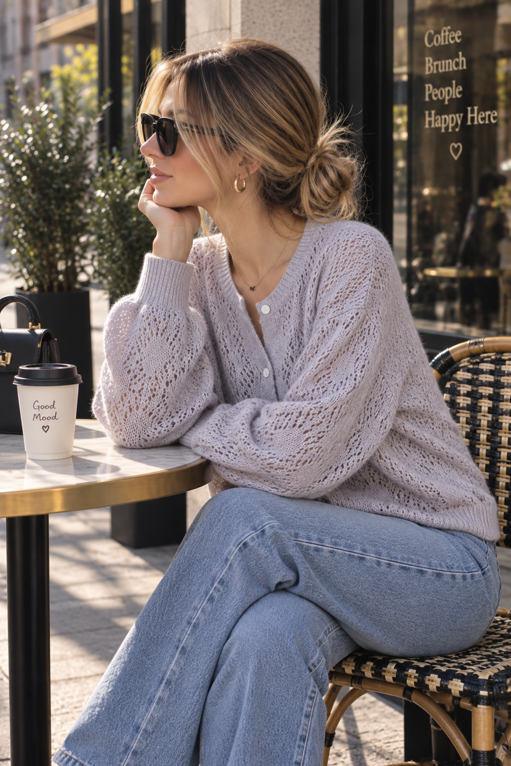 Ivory Breeze Openwork Top