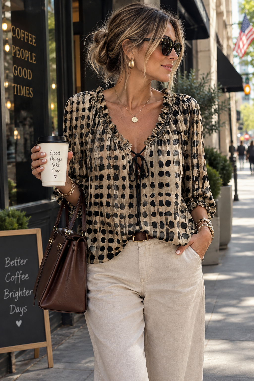 Sienna Polka-Dot Blouse