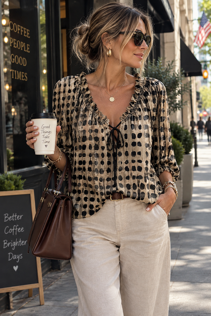 Sienna Polka-Dot Blouse