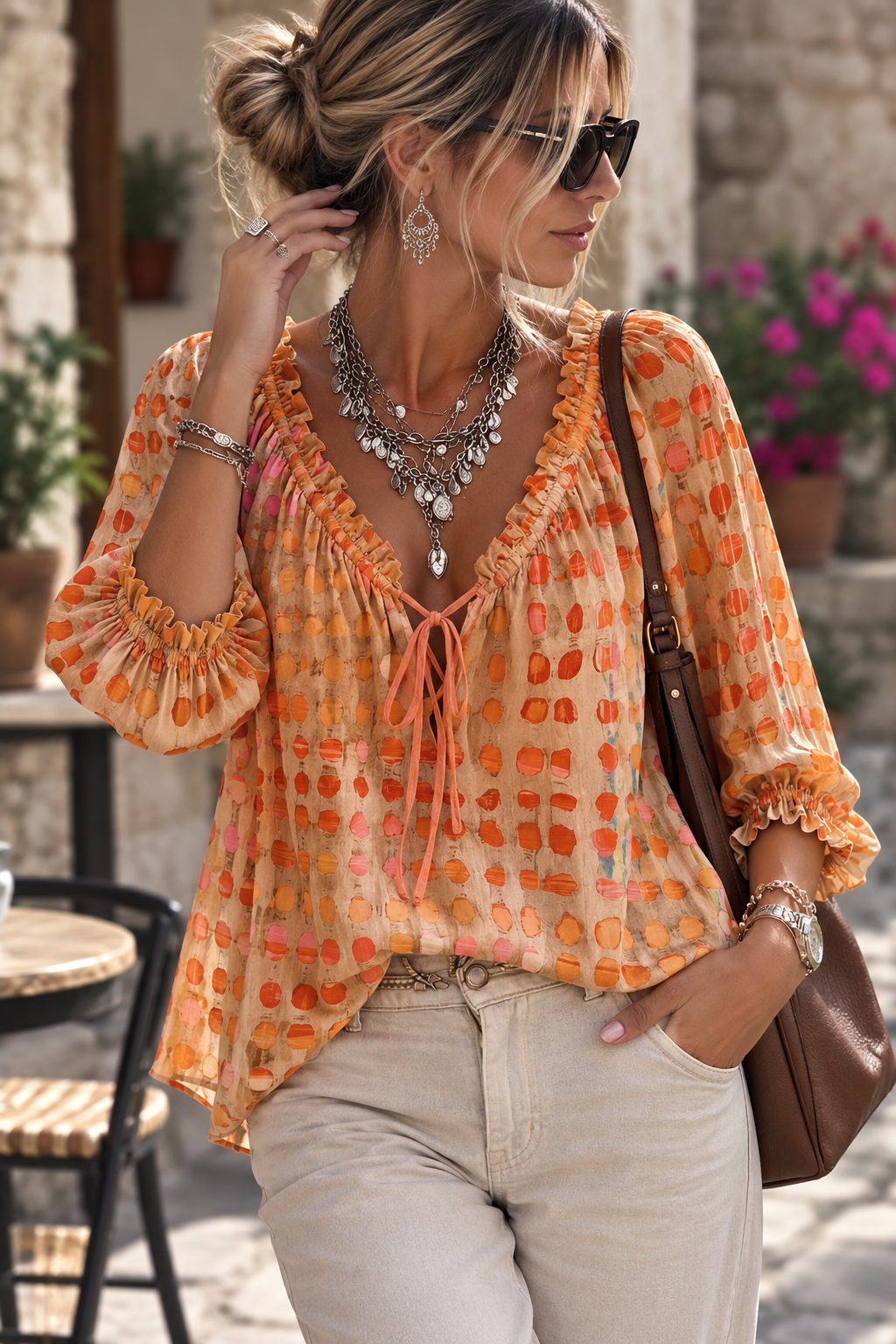 Sienna Polka-Dot Blouse