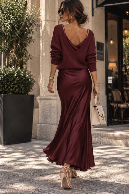 Celeste Satin Midi Dress
