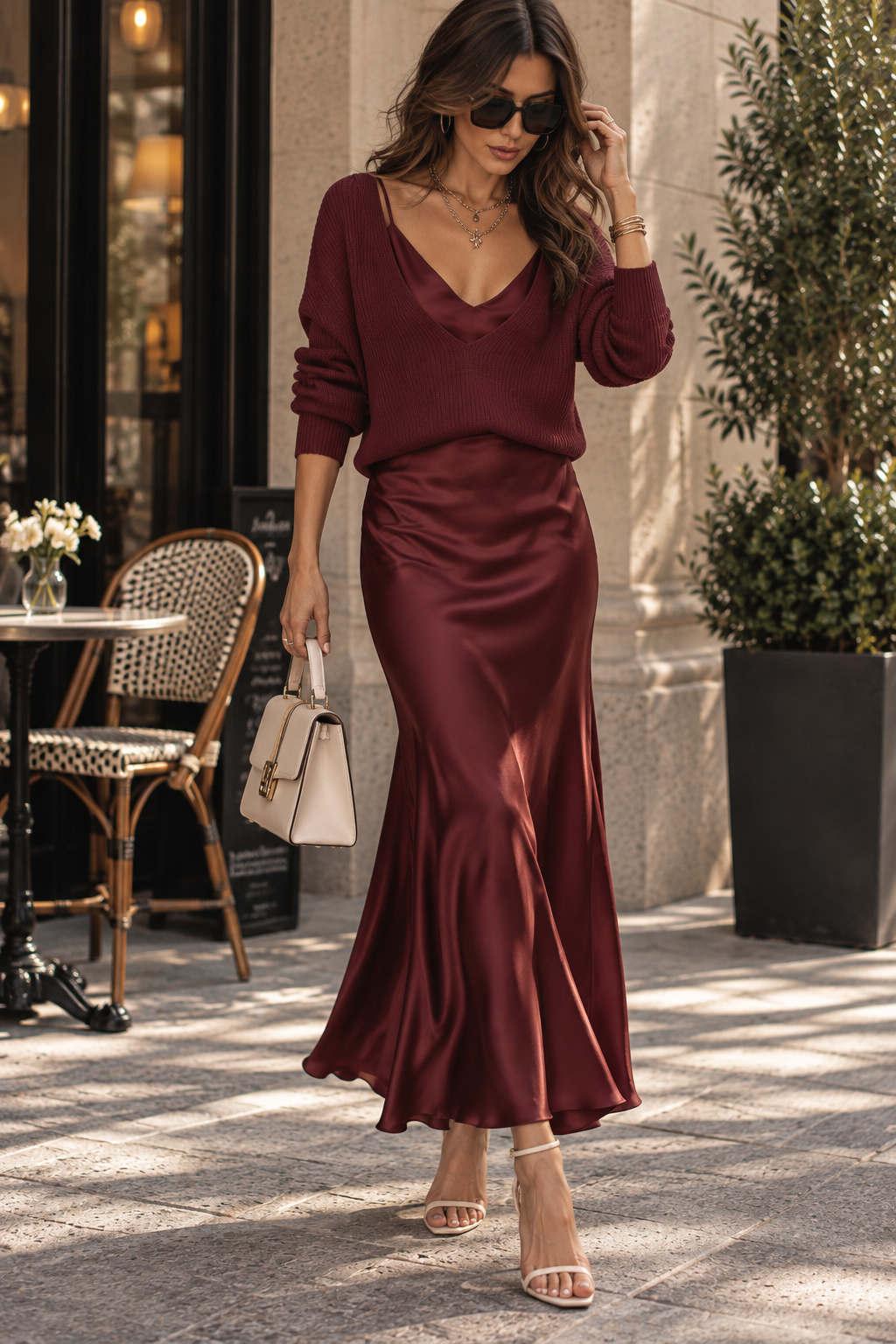 Celeste Satin Midi Dress