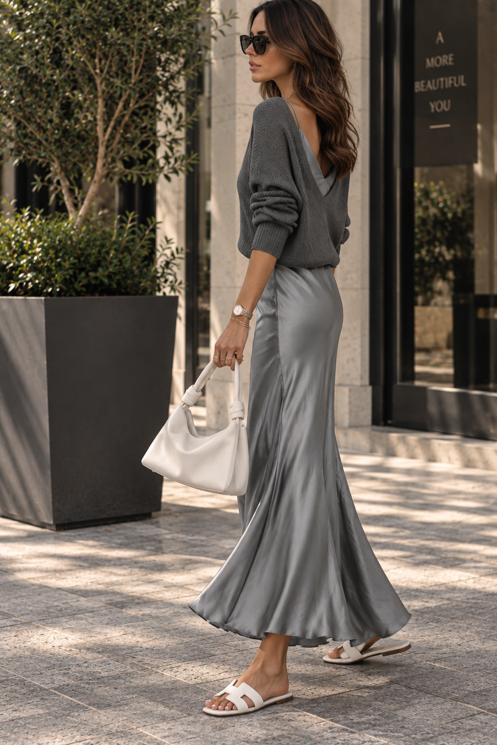 Celeste Satin Midi Dress